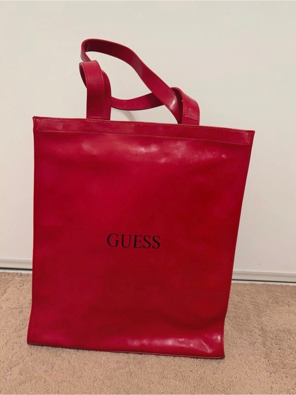 Vintage 90s GUESS Red Tote Bag - Sleek Everyday Carry